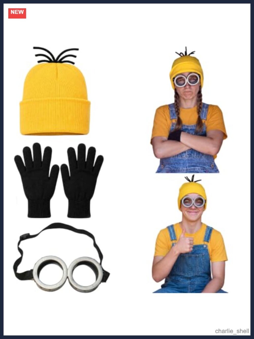 Unisex Adult Costume Accessory Set Beanie Hat Gloves Goggles